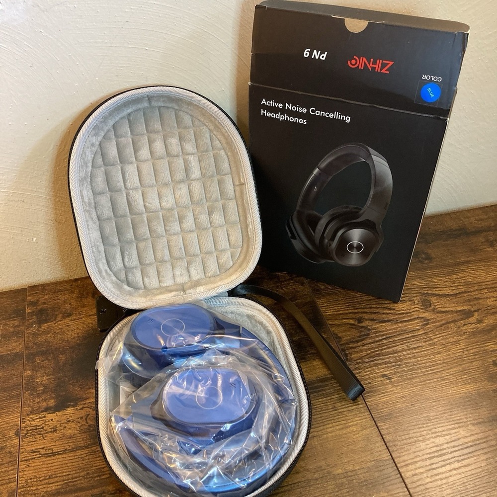 Zihnic Wireless Headphones Noise Cancelling Foldable Blue PN9